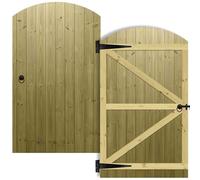 Tongue & Groove Interlocking Fully Framed Arched Top Pedestrian Side Garden Gate Height: 6ft (180cm) x Width: 105 cm Supplied with the Ring Latch Hinge Pack and Bolt