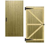 Tongue & Groove Interlocking Fully Framed Flat Top Pedestrian Side Garden Gate Height: 6ft (180cm) x Width: 90 cm Supplied with the Suffolk Latch Hinge Pack and Bolt