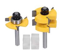 Tongue Groove Router Bit Set Adjustable T Shape 3 Teeth 8mm Shank Woodworking Milling Cutter with Storage Boxes for Precise Joinery, Cabinet Making and DIY Wood Projects