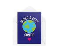 Tongue in Peach Cute Aunt Cards Birthday Card World's Best Auntie for Her Birthday From Niece Nephew Novelty Gift Sister Best Friend CBH560, White, 21 x 15 x 0.2 cm, TIP_CARDS_CBH560