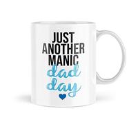 Tongue in Peach Dad Mugs | Just Another Manic Dad-Day Mug | Novelty Mug for Him Father's Day Husband Birthday Best Friend Daddy Lyrics Banter | MBH2113