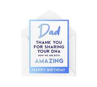 Tongue in Peach Funny Birthday Cards for Dad | Birthday Cards for Dad | Greeting Card Him | Thanks for Sharing My DNA Amazing | Comedy Humour Joke | CBH183, White, A5, TIP_Card_CBH183