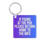 Tongue in Peach Funny Keyring | Family Friends Key Ring Work Colleague Leaving Work Present | Found At The Pub Return To Wife | Key Accessory Joke | KBH80