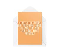 Tongue in Peach Funny Leaving Cards | Pursuing Your Dreams Of Not Working Here Anymore Card | Work Bestie Banter Celebrate Coworker Office Goodbye | CBH1120, White, A5