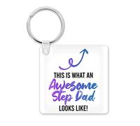 Tongue in Peach Funny Novelty Keyring Gift | Friend Key Ring Work Colleague Leaving Work Present | Awesome Step dad | Key Accessory Joke | KBH172
