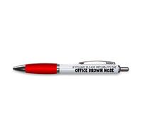 Tongue in Peach Funny Novelty Push Pen Gift | Ballpoint Pens Colleague Leaving Work Present | If Found Return - Office Brown Nose | Funny Stationary | RED PP41