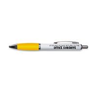 Tongue in Peach Funny Novelty Push Pen Gift | Ballpoint Pens Colleague Leaving Work Present | If Found Return - Office GobS | Funny Stationary | YELLOW PP44
