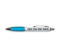 Tongue in Peach Funny Novelty Push Pen Gift | Ballpoint Pens | F You Very Much | Funny Joke Stationary | TURQUOISE - PP145