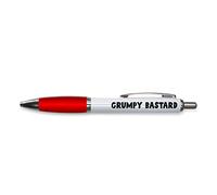 Tongue in Peach Funny Novelty Push Pen Gift | Ballpoint Pens Work Colleague Leaving Work Present | Grumpy B | Funny Joke Stationary | RED PP65