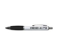Tongue in Peach Funny Novelty Push Pen Gift | Ballpoint Pens Work Colleague Leaving Work Present | Stressed As | Funny Joke Stationary | BLACK PP11