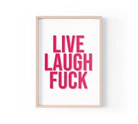 Tongue in Peach Funny Quote Print | Home Prints | Live Laugh F*ck | Wall Art Aesthetic Girly Office Quote Sweary Rude A4 A3 A5 *FRAME NOT INCLUDED* - PBH76