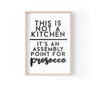 Tongue in Peach Funny Quote Print | Home Prints | This Is Not A Kitchen Assembly Point Prosecco | Wall Art Aesthetic | A4 A3 A5 *FRAME NOT INCLUDED* - PBH71