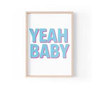 Tongue in Peach Funny Quote Print | Home Prints | Yeah Baby | Aesthetic Colour Wall Art Silly Quotes Slogan Positive A4 A3 A5 *FRAME NOT INCLUDED* - PBH147