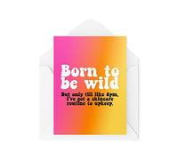 Tongue in Peach Greeting Card | Born To Be Wild | Birthday Retirement Greeting Card