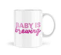 Tongue in Peach Pregnancy Mugs | Baby is Brewing Mug | for Her New Mum Colleague Maternity Present Office Mummy Novelty Mug Banter | MBH1601