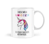 Tongue In Peach Prinnted Mug - Unicorn Stab Idiots with My Head - MRA13