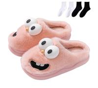 Tongue Kiss Slippers for Women Men, 3D Cartoon Big Eye Dog Slipper Couples, Comfortable and Non-slip (Pink, UK, Adult, Women, 11.5, Numeric Range, UK Footwear Size System, 12, Medium)