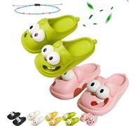 Tongue Kiss Slippers, Tongue Slippers, Big Eye Dog Slipper, Summer Cute Funny 3d Fun Cartoon Package Head Slippers (green,pink, Adult, Women, 5.5, Numeric Range, UK Footwear Size System, 6, Wide)