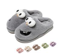 Tongue Kiss Slippers, Tongue Slippers Couples, 3D Big Eye Dog Slides, Warm, Non-Slip and Breathable (White, M, Adult, Women, 5.5, Numeric Range, UK Footwear Size System, 6.5, Medium)
