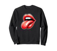 Tongue Out Woman Lips Cute Makeup Pop Art Sweatshirt