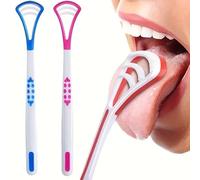Tongue Plastic Scraper Cleaner for Mouth Cleaning, Hygiene Fresh Breath, Care for Plaque Removal, Tongue Hygiene Tool for Removal of Bad Breath, Dental Care Tool for Bacteria Removal,Pack of 2