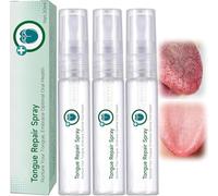 Tongue Repair Spray,-Oral Antibacterial Spray for Instant Dry Mouth Relief, White Coating& Bad Breath,Fissured Tongue-Relief&Mint Breath Freshener,Gentle Daily Tongue Repair30ml (3PCS)