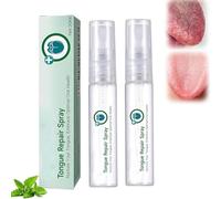 Tongue Repair Spray, Repair White Tongues Coating to Relieve Dry, Rapidly Refreshes Your Breath, for White Tongues and Dry Mouth, Daily Use (2 PCs)