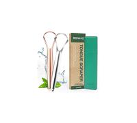 Tongue Scraper (2 Pack)，Tongue Cleaner Cure Bad Breath (Medical Grade), Tongue Cleaners Stainless Steel, 100% BPA Free Metal Tongue Scrapers for