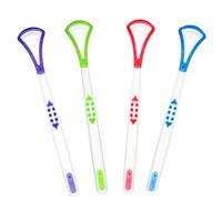 Tongue Scraper Cleaner, 4 Pcs Silicone Tongue Cleaner Tool for Adults Fresh Breath Keep Oral Health, 4 Colors