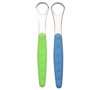 Tongue Scraper Cleaner for Adults & Kids Pack, Medical Grade Stainless Steel Tongue Brush Set, Oral Self Care for Bad Breath, Tongue Scraping with Travel Case (2pcs)