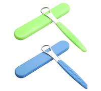 Tongue Scraper Cleaner for Adults & Kids Pack, Medical Grade Stainless Steel Tongue Brush Set, Oral Self Care for Bad Breath, Tongue Scraping with Travel Case (2pcs)