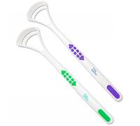 Tongue Scraper Cleaner x 2 - Oral Dental Care (Purple, Green)