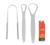 Tongue Scraper for Adults and Kids with Stainless Steel, Metal Tongue Dcraper Brush for Oral Hygiene, Tounge Scrapper Cleaner Reduce Bad Breath, Tongues Cleaner with Gift Box for Women and Men (3Pcs)