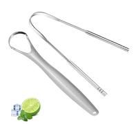 Tongue Scraper for Adults,Shunshi Stainless Steel Tongue Cleaners Reduce Bad Breath 100% Metal Tough Scrapers for Men and Women Hygiene Product ('U'& Spoon Shape, 2 Pcs)