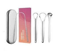 Tongue Scraper for Adults with Multicolor Travel Cases, Reduce Bad Breath, 100% Stainless Steel,Tongue Cleaner for Oral Care & Hygiene,Tongue Scrubber, Easy to use and Clean. (4)