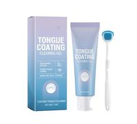 Tongue Scraper Set, Cleaning Breath Tool, Bad Breath Remover, Safe Formula, Gel and Scraper Kit, 50g, Ideal for Remove Buildup Leaving The Mouth Feeling Refresh