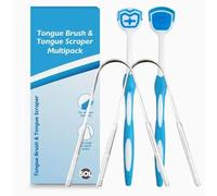 Tongue Scraper Stainless Steel, 4pcs Tongue Brush and Scraper Multipack, Tounge Cleaner for Adults, Tough Tung Scrapper, Reduces Bad Breath, Removes Bacteria, Oral Health Hygiene