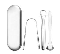 Tongue Scraper - Tongue Cleaner Scraper Brushes | Stainless Steel Tongue Cleaner Brush | Professional Removes Bad Breath with a Non-Synthetic Grip | Tongue Cleaner