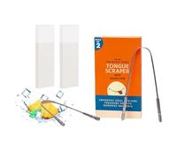 Tongue Scraper with Travel Case 2-Pack- Medical Grade Stainless Steel Tongue Cleaner, - Effective Bad Breath Treatment & Oral Hygiene Tool Anti-Gagging Ridge