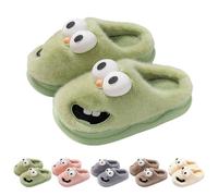 Tongue Slippers Couples, Kissing Slippers for Winter, Fluffy Warm Cute Cartoon Big Eye Dog Slipper, Non-Slip (Green, 3.5-10.5, Adult, Women, 5, Numeric Range, UK Footwear Size System, 6, Medium)