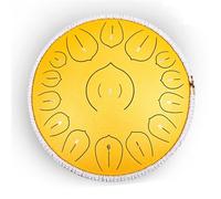 Tongue Steel Drum, 14 Inches Dia.15 Notes Steel Drum, Handpan Percussion Musical Mallets Instruments for Outdoor Indoor Adults Meditation Yoga Healing Education Mind