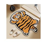 (Tongue Tiger, 60x90cm23.6x35.4in) Cartoon diatom mud absorbent floor mat bathroom quick-drying toilet door special-shaped foot mat