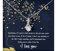 TongueOut Shop Alluring Beauty Necklace + Clear CZ Earrings Message Card, What I Live For