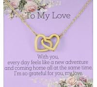 TongueOut Shop Forever an Adventure: Interlocking Hearts Necklace with Message Card
