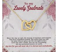 TongueOut Shop Interlocking Hearts Necklace Message Card To My Lovely Soulmate: You Are My Everything, My Own Personal Heaven On Earth