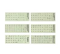 tonguk Arabic Keyboard Stickers, Russian Black, English, Italian, German, Spanish, Wubi, Tibetan, Japanese, French, Korean, Hebrew Notebook Desktop Universal Luminous Keyboard Stickers (Arabic)