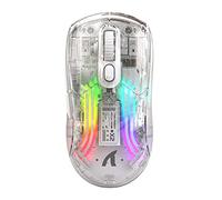 Tonguk Transparent Wired Wireless Bluetooth-compatible 2.4G Three types of connection Mouse Mute RGB Colorful Game Electronic Competition Office Mouse (WHITE)