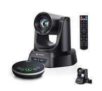 TONGVEO 4K AI Auto Tracking PTZ Conference Camera System with Bluetooth Speakerphone & Microphone, 20X Optical Zoom, USB3.0 HDMI LAN PoE Power Camera for Church Worship, Meetings, Streaming