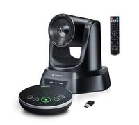 TONGVEO AI 12X PTZ Conference Camera System with Bluetooth Microphones, Auto-Tracking USB3.0 1080P 60fps Webcam,75° Wide-Angle All-in-One Video Conference Solution for Church & Office