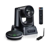 TONGVEO Wireless AI PTZ 20X Camera System with Auto Tracking Built-in Receiver & Bluetooth Speakerphone, 5.8GHz 1080P 60fps Conference Camera for Church Zoom, OBS Meetings